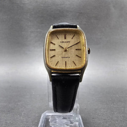 Orient Tank Watch Women 20mm Champagne Dial Gold Tone Rectangle New Battery VTG5