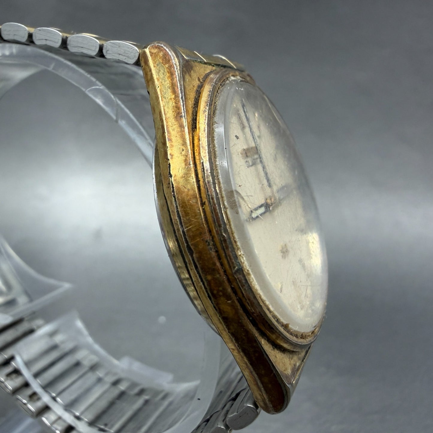 Seiko SQ Watch Men 35mm Cream Dial Gold Tone Daydate Round 8123-7239 PARTS VTG4