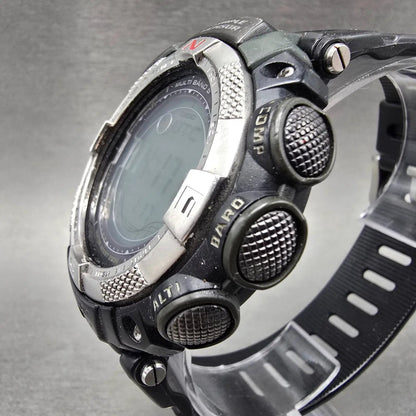 Casio Pro Trek PAW-1500 Watch Men 52mm Black Solar Triple Sensor Alarm Round2