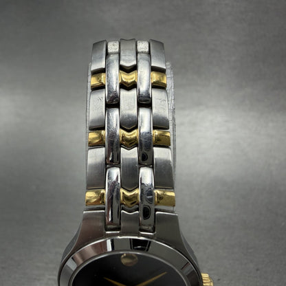 Movado Museum Watch Women 24mm Black Dial Two Tone Round 81 E4 1832 New Battery4