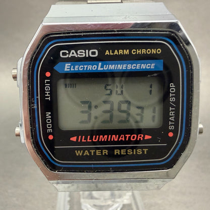 Casio A168 Illuminator Watch Men 36mm Digital Silver Tone Alarm Chrono New BattP1