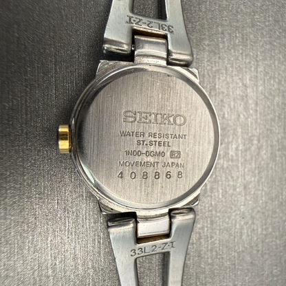 Seiko Watch Women 20mm Silver Dial Two Tone Round 1N00-0GM0 New Battery10