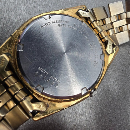 Seiko President Watch Men 36mm Gold Dial Gold Tone Daydate 7N43-8111 New Battery10