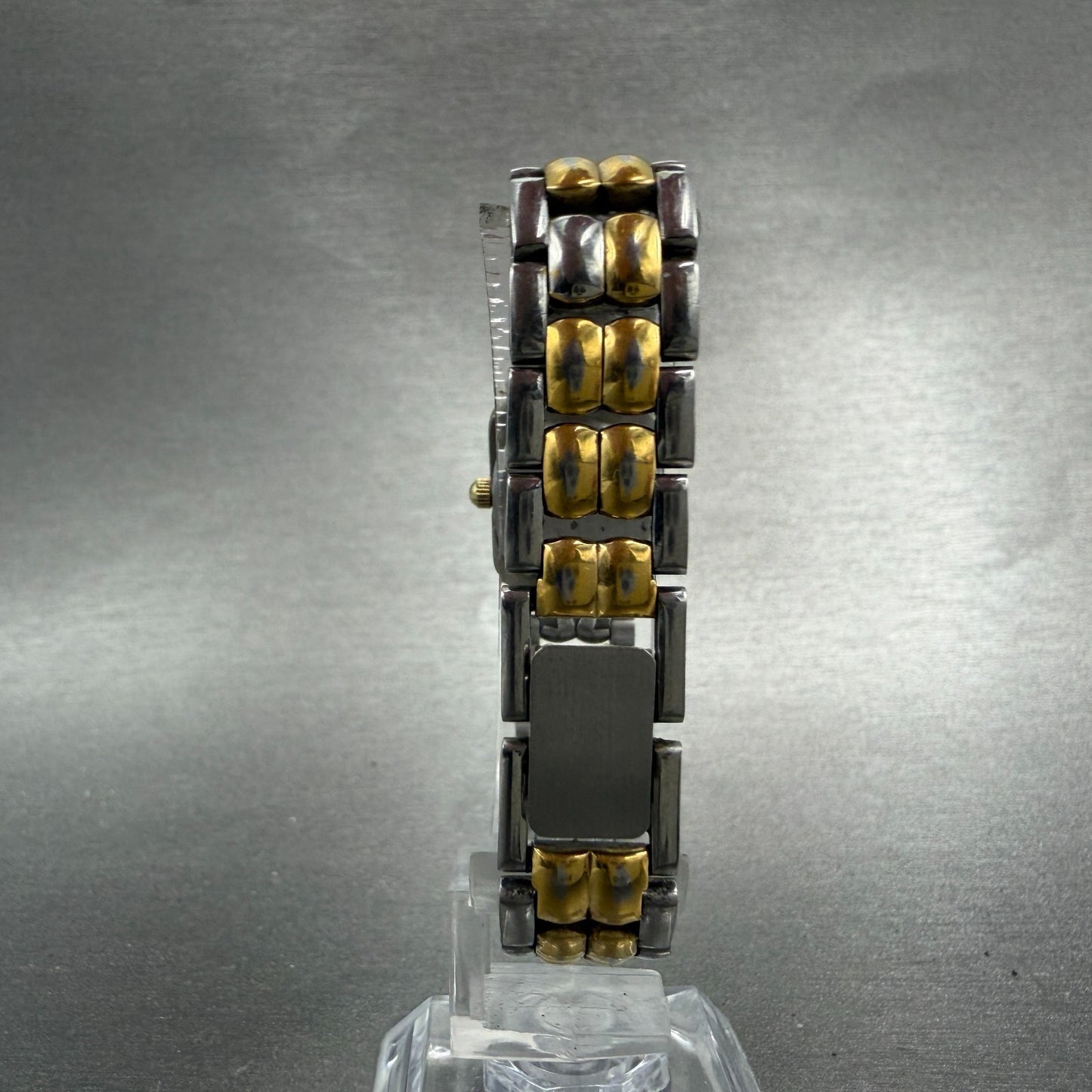 Bulova Tank Watch Women 17mm Black Dial Two Tone Rectangle 90H01T New Battery7