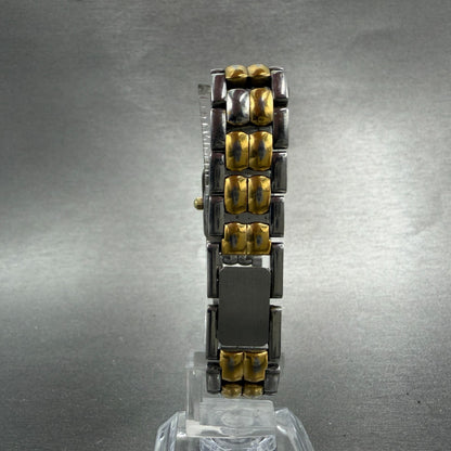 Bulova Tank Watch Women 17mm Black Dial Two Tone Rectangle 90H01T New Battery7