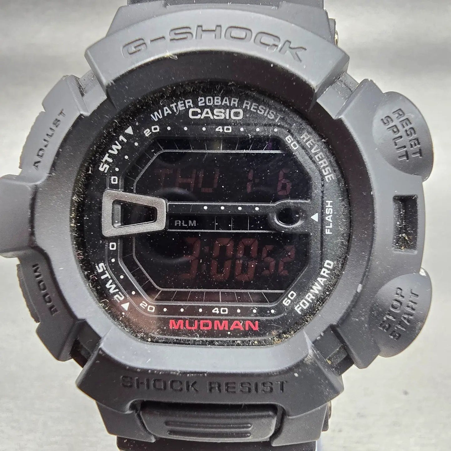 Casio G-Shock Mudman G-9000MS Watch Men 45mm Black Chronograph Alarm New Battery1