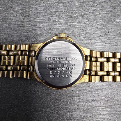 Citizen Watch Women 21mm White Dial Gold Tone Round 5930-S42068 New Battery VTG10