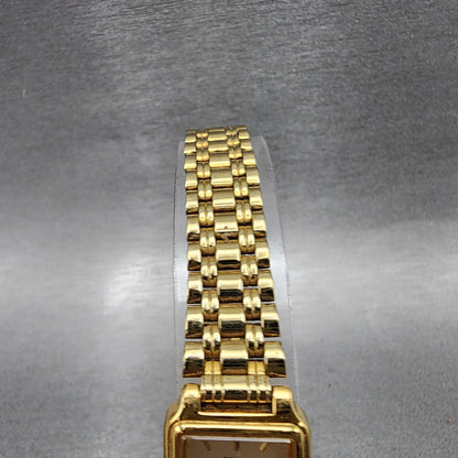 Seiko Tank Watch Women 18mm Champagne Dial Gold Tone Rectangle V4015129 New Bat4