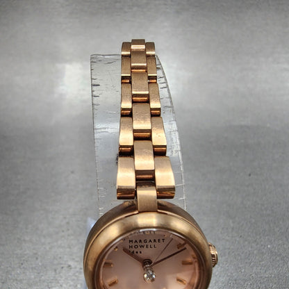 Margaret Howell Watch Women 21mm White Dial Rose Gold Tone Round New Battery5