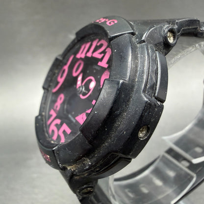 Casio Baby-G Watch Women 43mm Analog Digital Black Dial Black & Pink Tone NewBat2