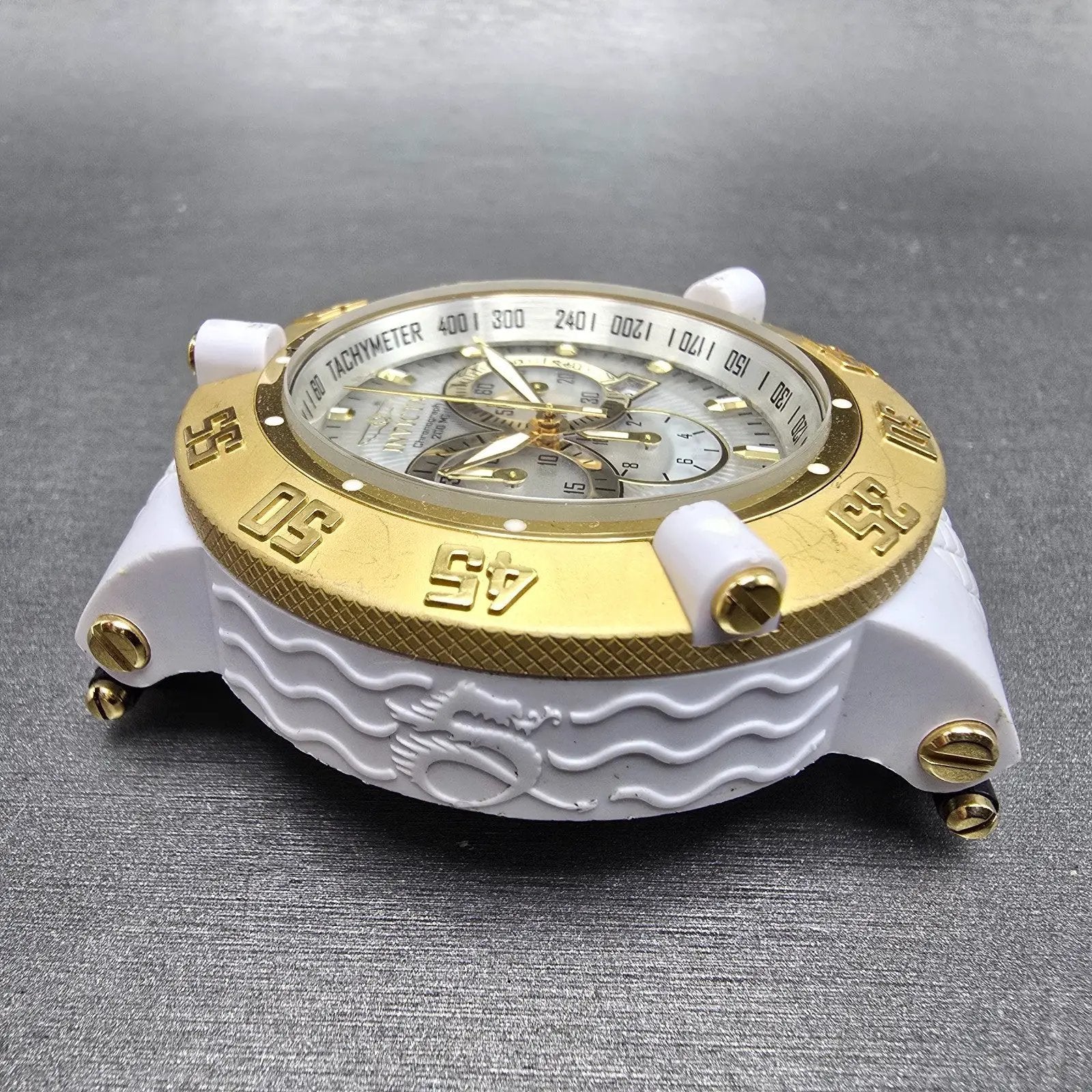 Invicta Sub Aqua Noma II Chronograph Watch Men 50mm Skeleton Dial White Tone Run3