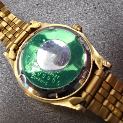 Citizen CQ Watch Women 25mm Champagne Dial Gold Tone Daydate 6000-914376 New Bat10