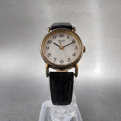 Seiko Watch Women 22mm White Dial Gold Tone Round 54210120 New Batter5