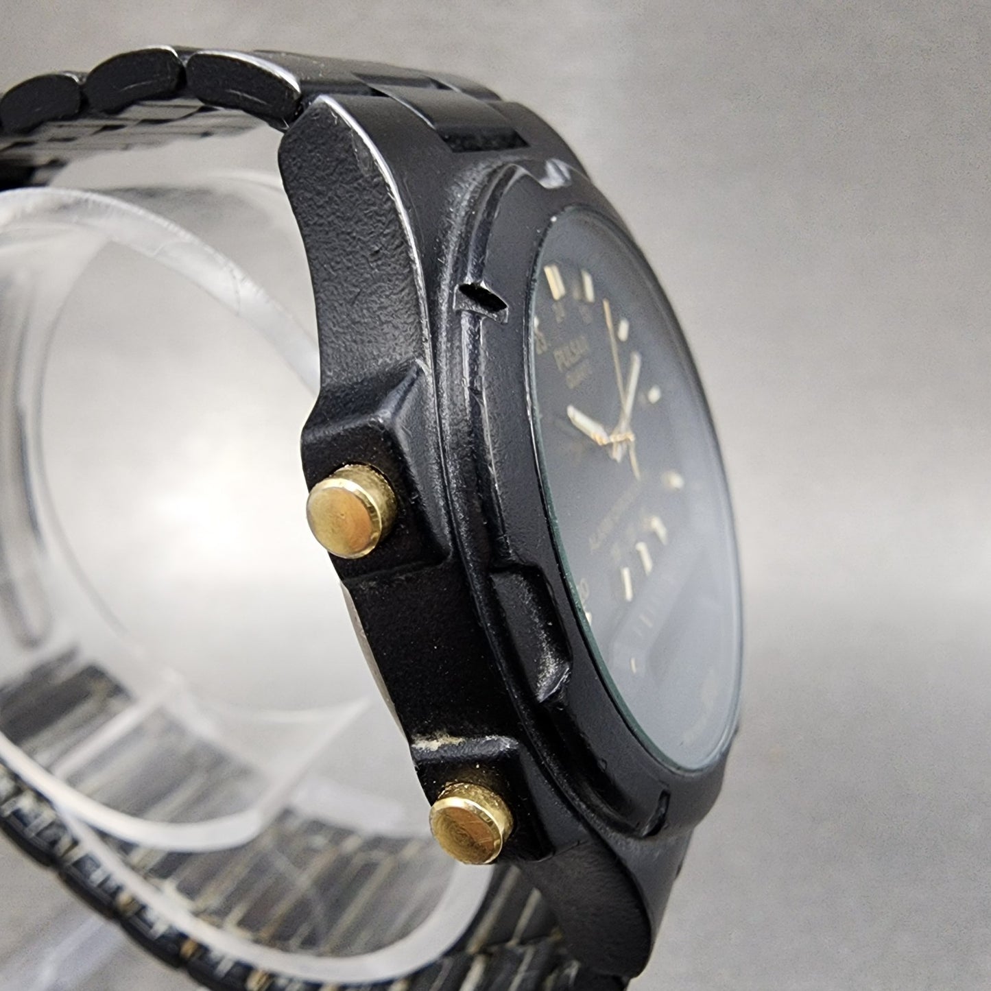 Pulsar Analog Digital Watch Men 37mm Black Dial Black Tone Round V0419040 PARTS4