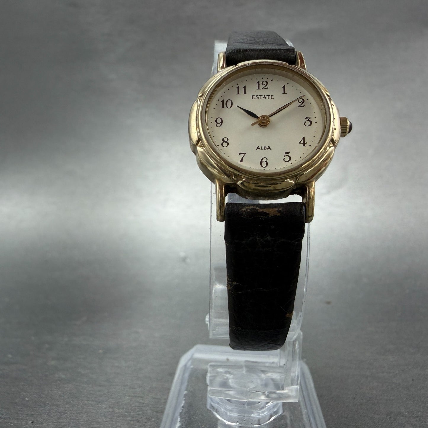 Seiko Alba Estate Watch Women 23mm White Dial Gold Tone V401-0240 New Battery5