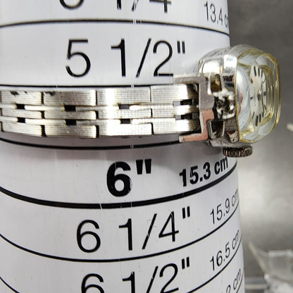 Seiko Solar Watch Women 15mm White Dial White Gold Plated Diamonds Manual Wind10