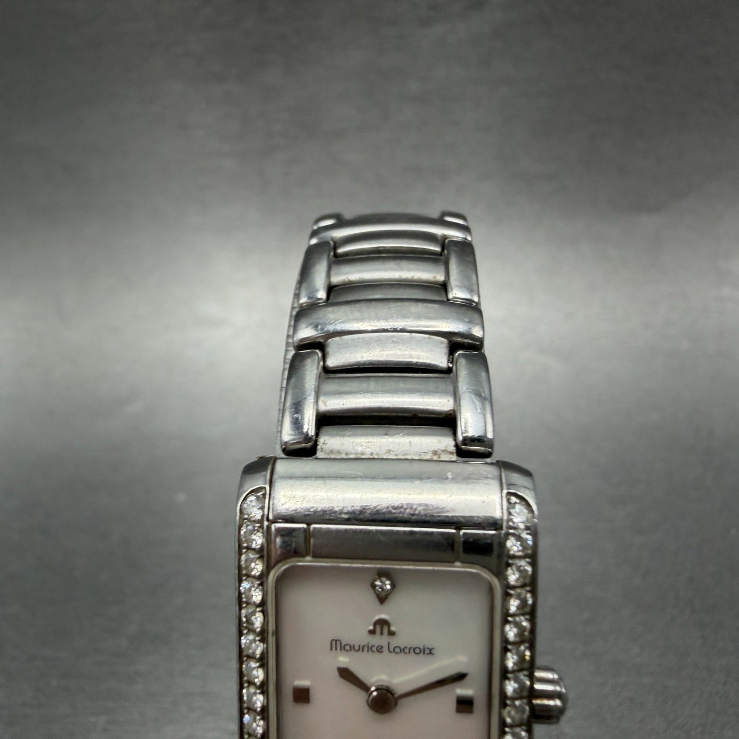 Maurice Lacroix Fiaba Tank Watch Women 19mm MOP Dial Steel Diamonds New Battery4