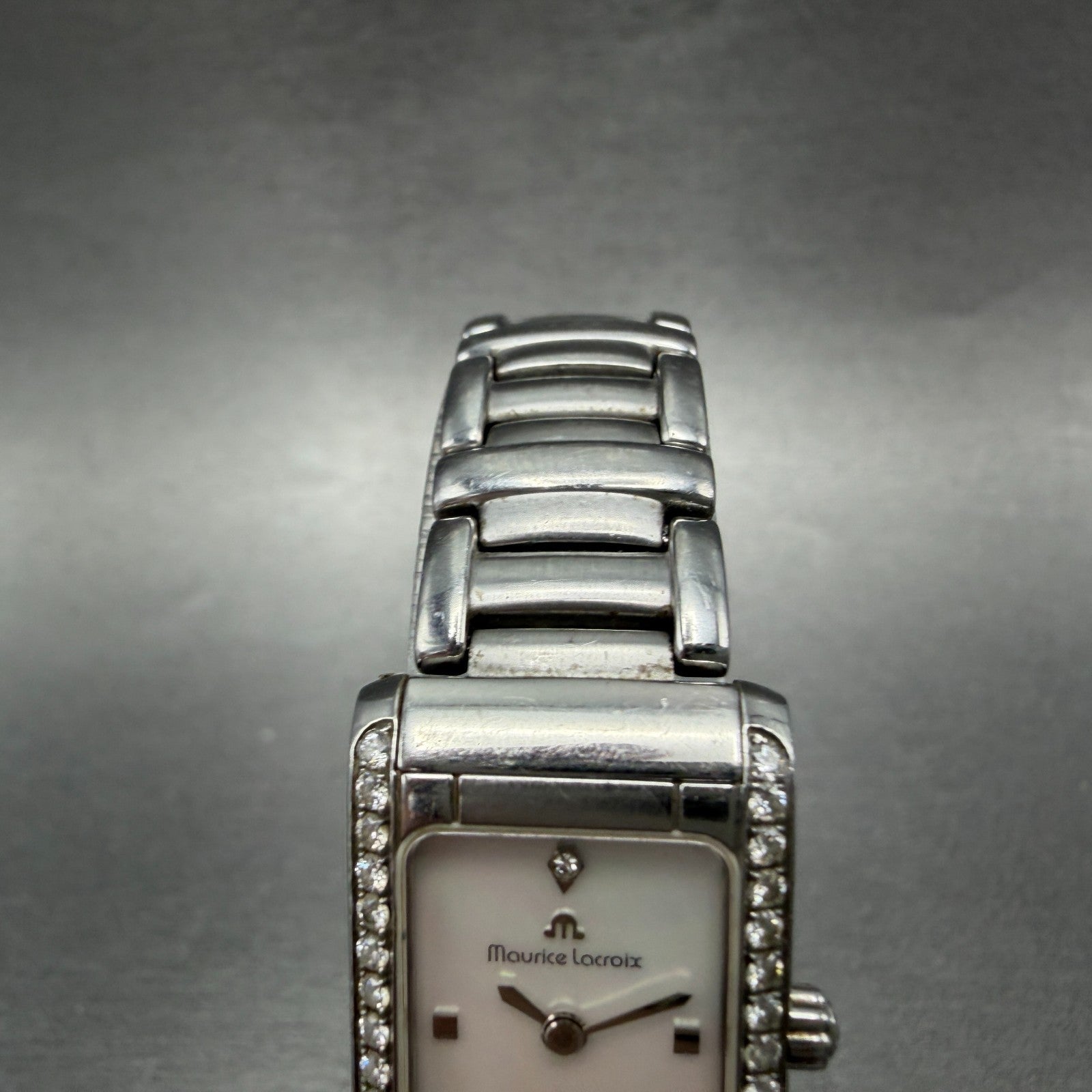 Maurice Lacroix Fiaba Tank Watch Women 19mm MOP Dial Steel Diamonds New Battery4