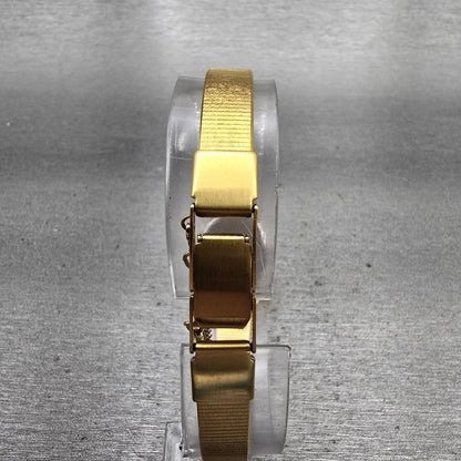 Citizen CQ Watch Women 19mm Gold Dial Gold Tone Oval 2030-943031 New Battery7