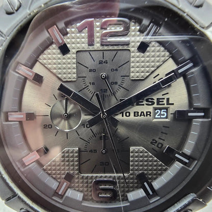 Diesel Overflow Chrono Watch Men 49mm Black Dial Black Date DZ4317 New Battery1
