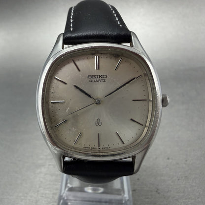 Seiko Watch Men 33mm Silver Dial Silver Tone Rectangle 5931-5330 New Battery0