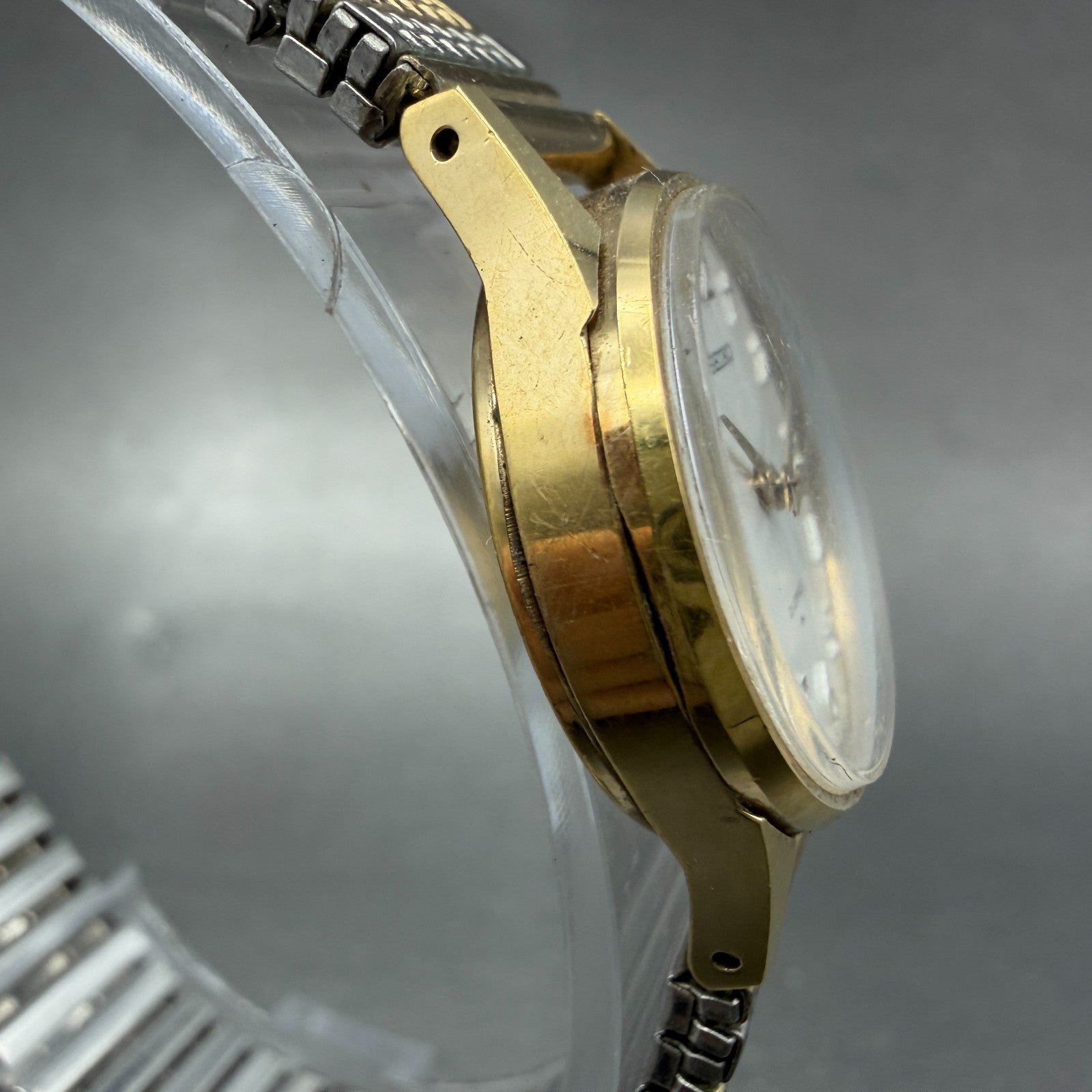 Seiko Watch Women 23mm White Dial Gold Plated Manual Wind 1104-0031 Runs GV63