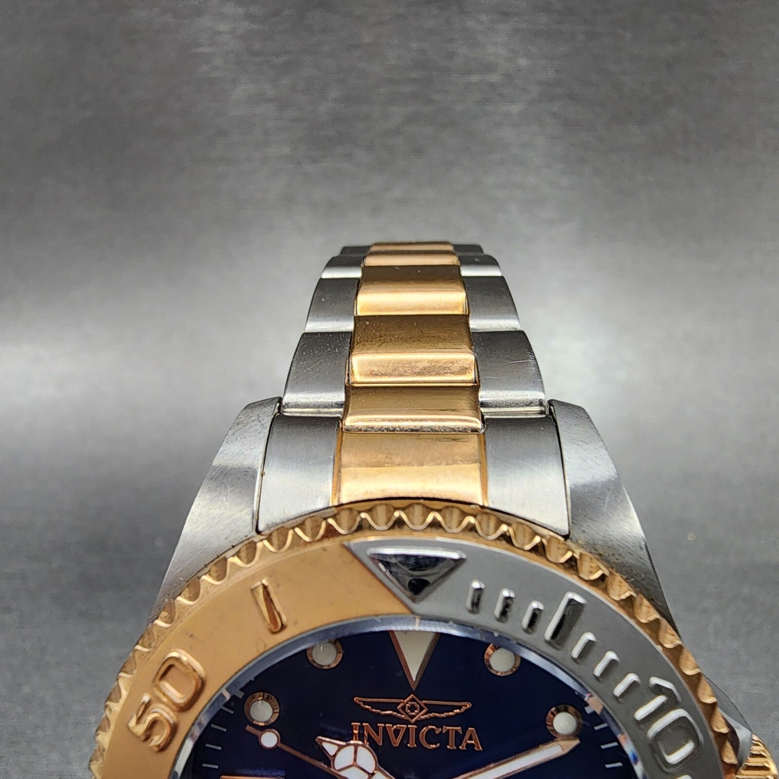 Invicta Pro Diver Watch Women 38mm Blue Dial Two Tone Date Round 16501 New Batt4