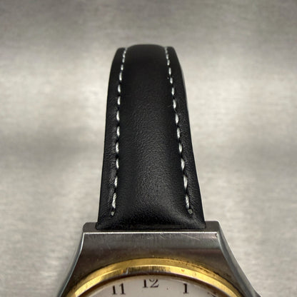 Seiko Spirit Watch Men 34mm White Dial Two Tone Date Round 5P32-6B30 New Battery4
