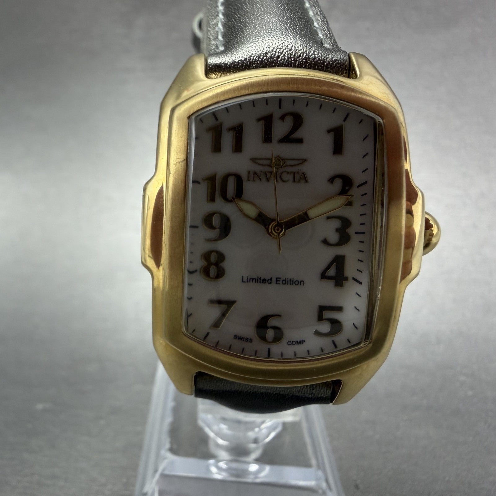 Invicta Lupah Watch Women 29mm MOP Dial Gold Tone Oval 6748 New Battery Blue0