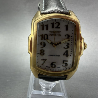 Invicta Lupah Watch Women 29mm MOP Dial Gold Tone Oval 6748 New Battery Blue0