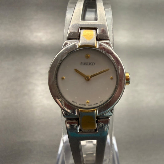 Seiko Watch Women 20mm Silver Dial Two Tone Round 1N00-0GM0 New Battery0