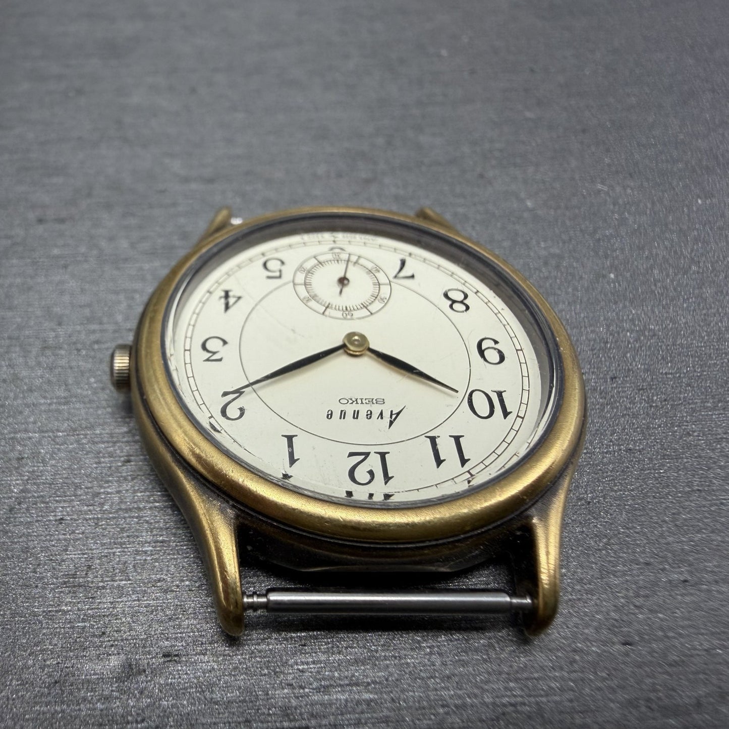 Seiko Avenue Watch Men 31mm White Dial Gold Tone Small Seconds 2G28-6130 PARTS5