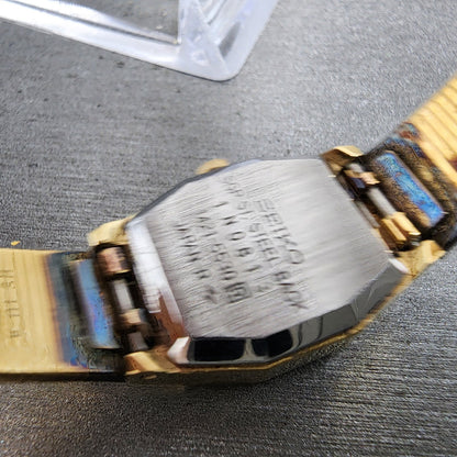 Seiko Watch Women 17mm Champagne Dial Gold Tone Octagon 14215530 New Battery9