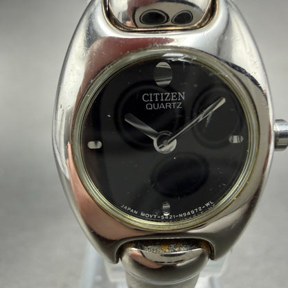Citizen Watch Women 19mm Black Dial Silver Tone Round 5421-K76434 New Battery1