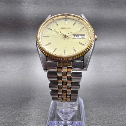 Seiko President Watch Men 36mm Luminous Dial Two Tone Daydate 7N43-8111 New Batt5