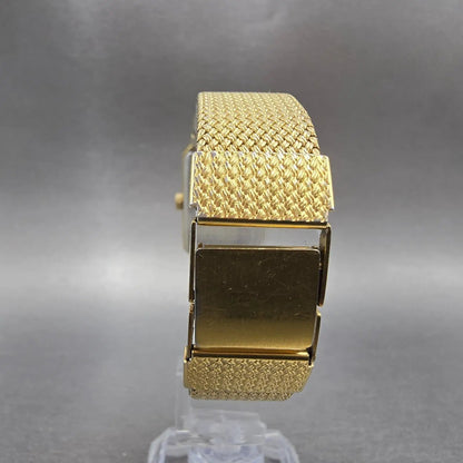 Seiko Tank Watch Unisex 22mm Gold Dial Gold Tone Rectangle E029-5450 PARTS8