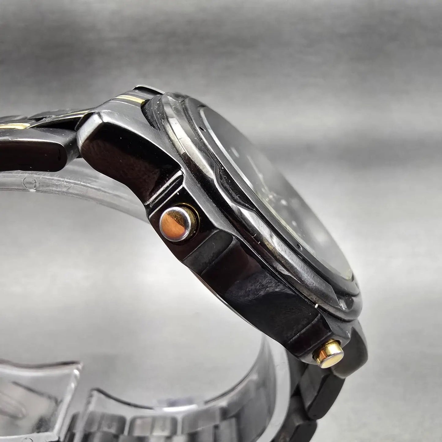 Seiko Pulsar Watch Men 39mm Black Dial Round Chrono Alarm V072-0050 New Battery3