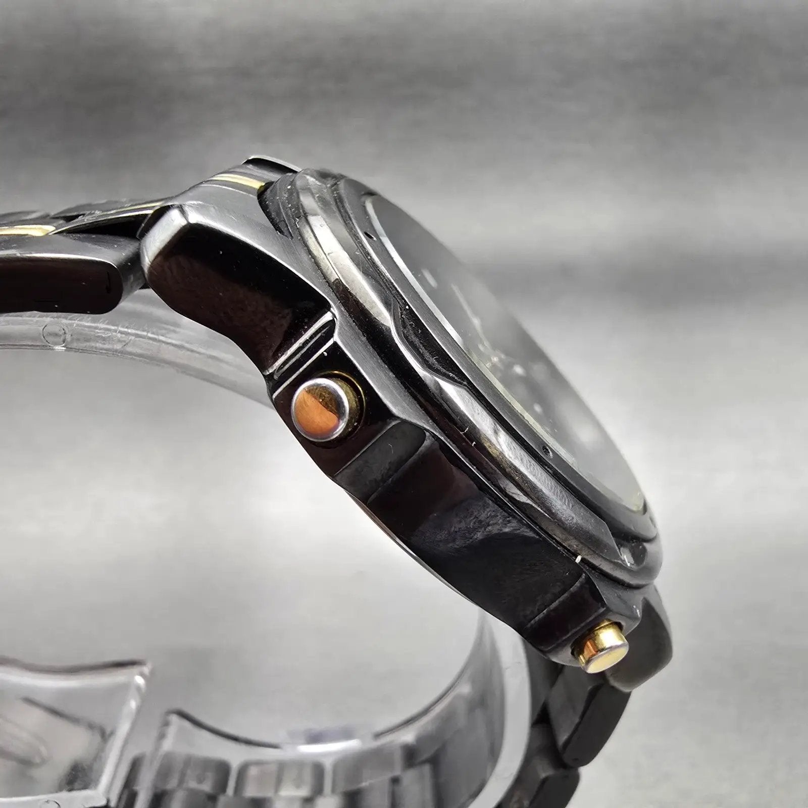 Seiko Pulsar Watch Men 39mm Black Dial Round Chrono Alarm V072-0050 New Battery3