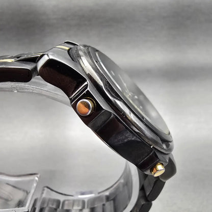 Seiko Pulsar Watch Men 39mm Black Dial Round Chrono Alarm V072-0050 New Battery3