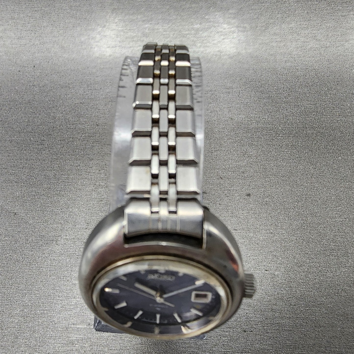 VTG Seiko Automatic Watch Women 27mm Blue Dial Steel Daydate 22057000 PARTS5