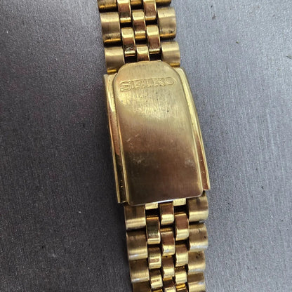 Seiko President Bracelet Stainless Steel Gold Tone Tri Folding Clasp VTG3