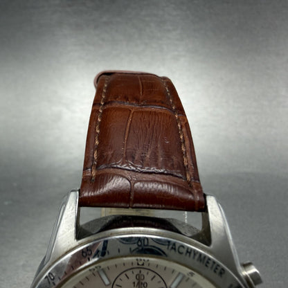 Seiko Chronograph Watch Men 39mm White Dial Silver Tone Date 7T92-0DW0 NewBatter4