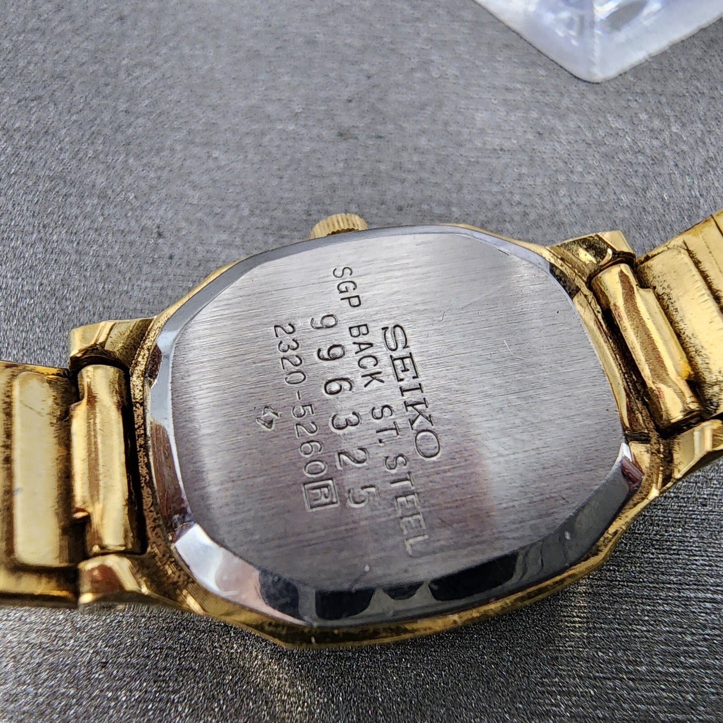 Seiko Watch Women 18mm Champagne Dial Gold Tone Rectangle 23205260 New Battery10