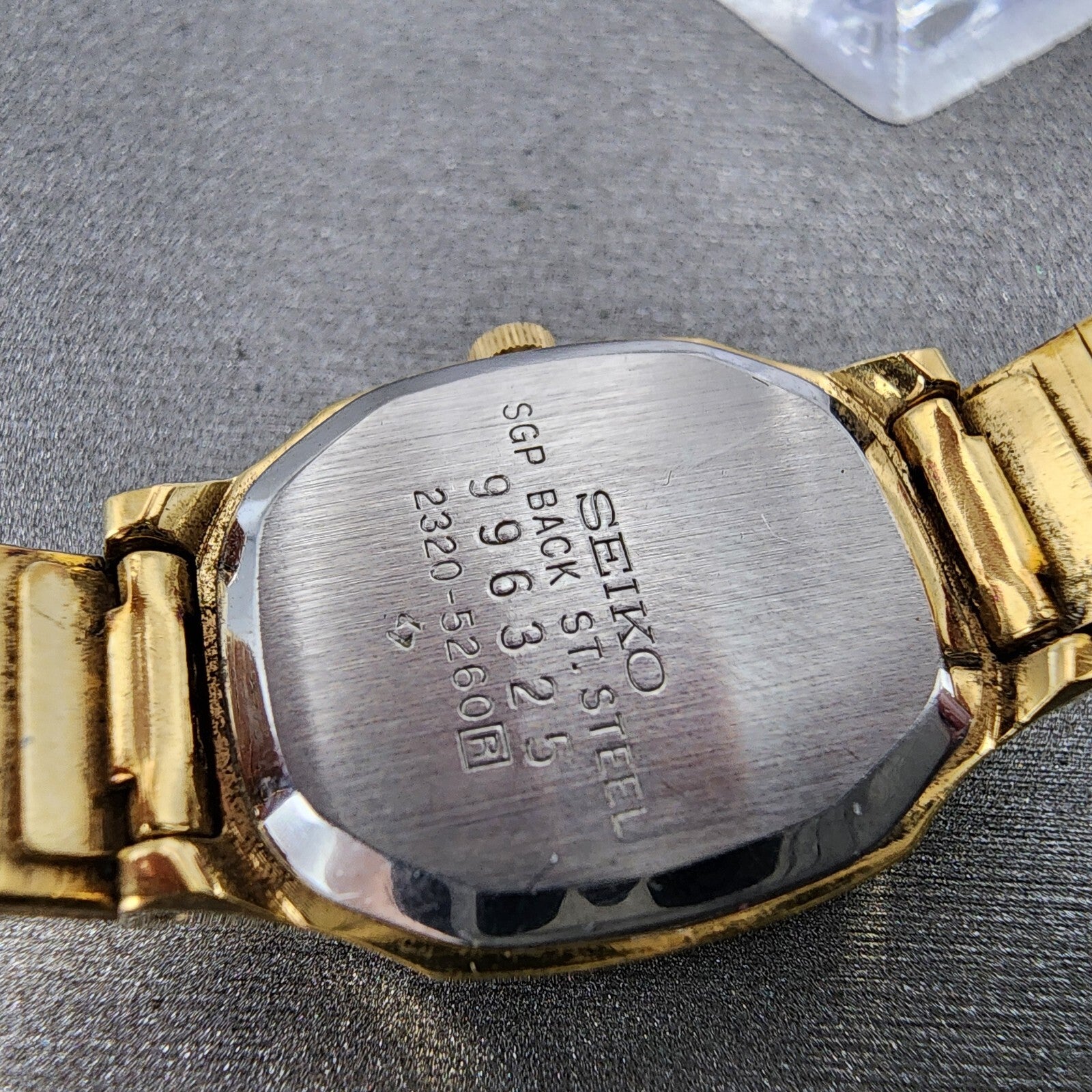 Seiko Watch Women 18mm Champagne Dial Gold Tone Rectangle 23205260 New Battery10