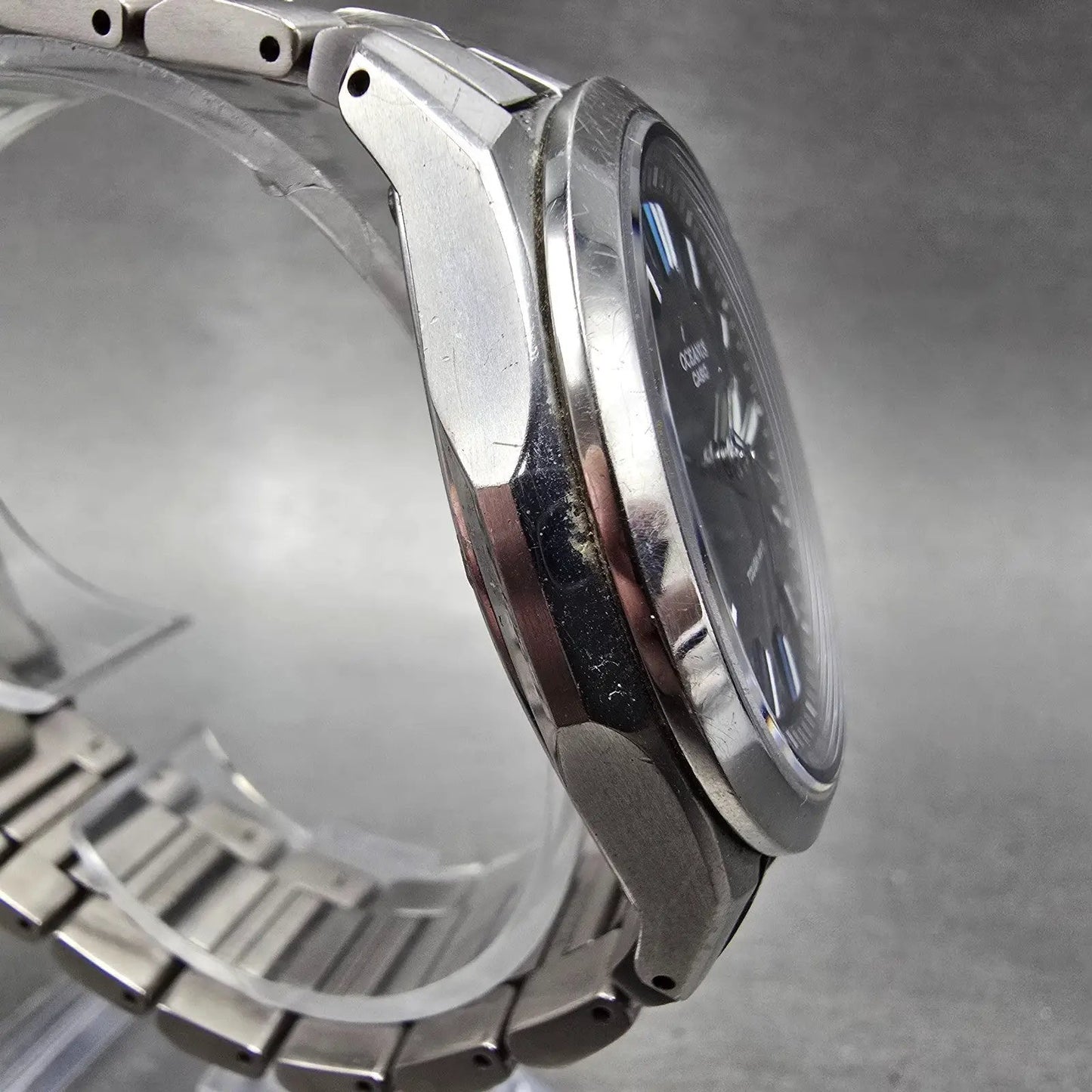 Casio Oceanus OCW-S100 Watch Men 40mm Black Dial Titanium Date Solar Round Runs3