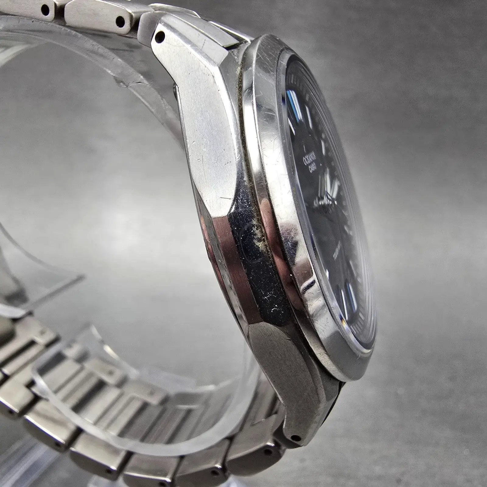 Casio Oceanus OCW-S100 Watch Men 40mm Black Dial Titanium Date Solar Round Runs3