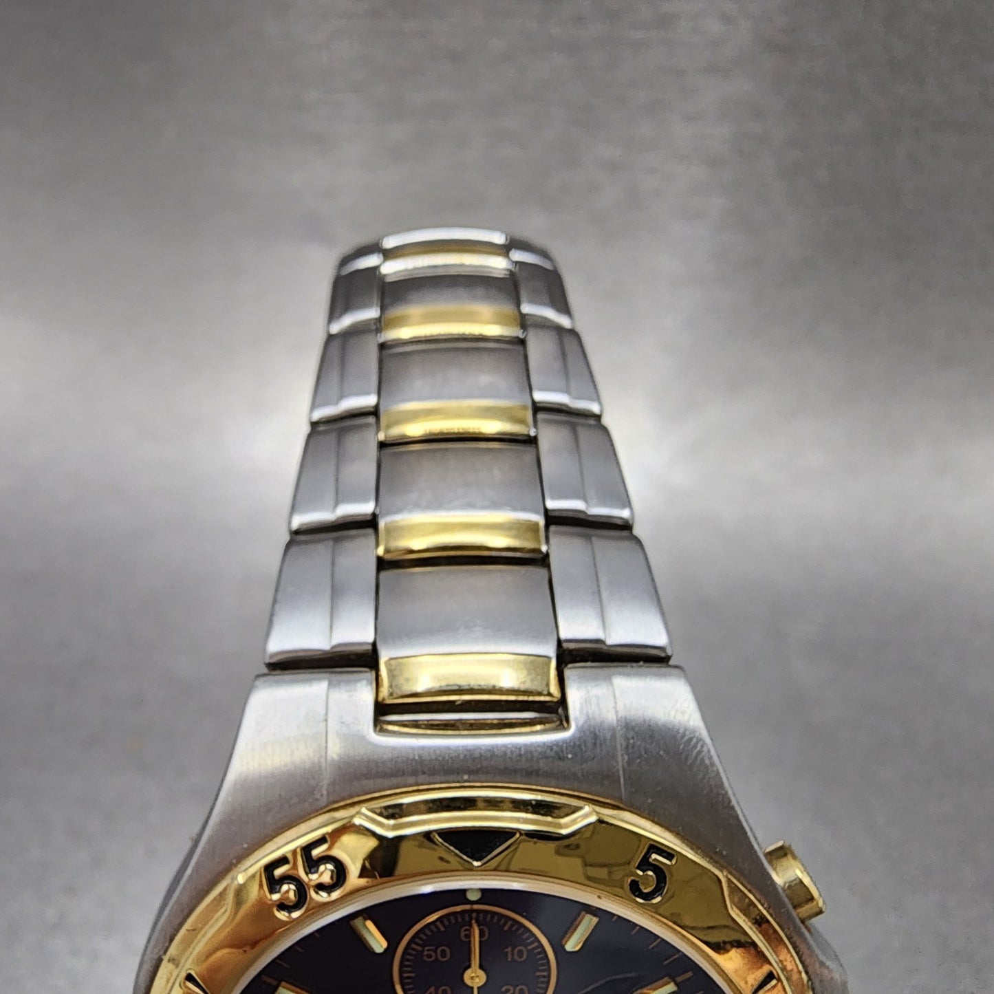 Citizen Chronograph Watch Men 40mm Blue Dial Two Tone Date 0510K002257 PARTS5