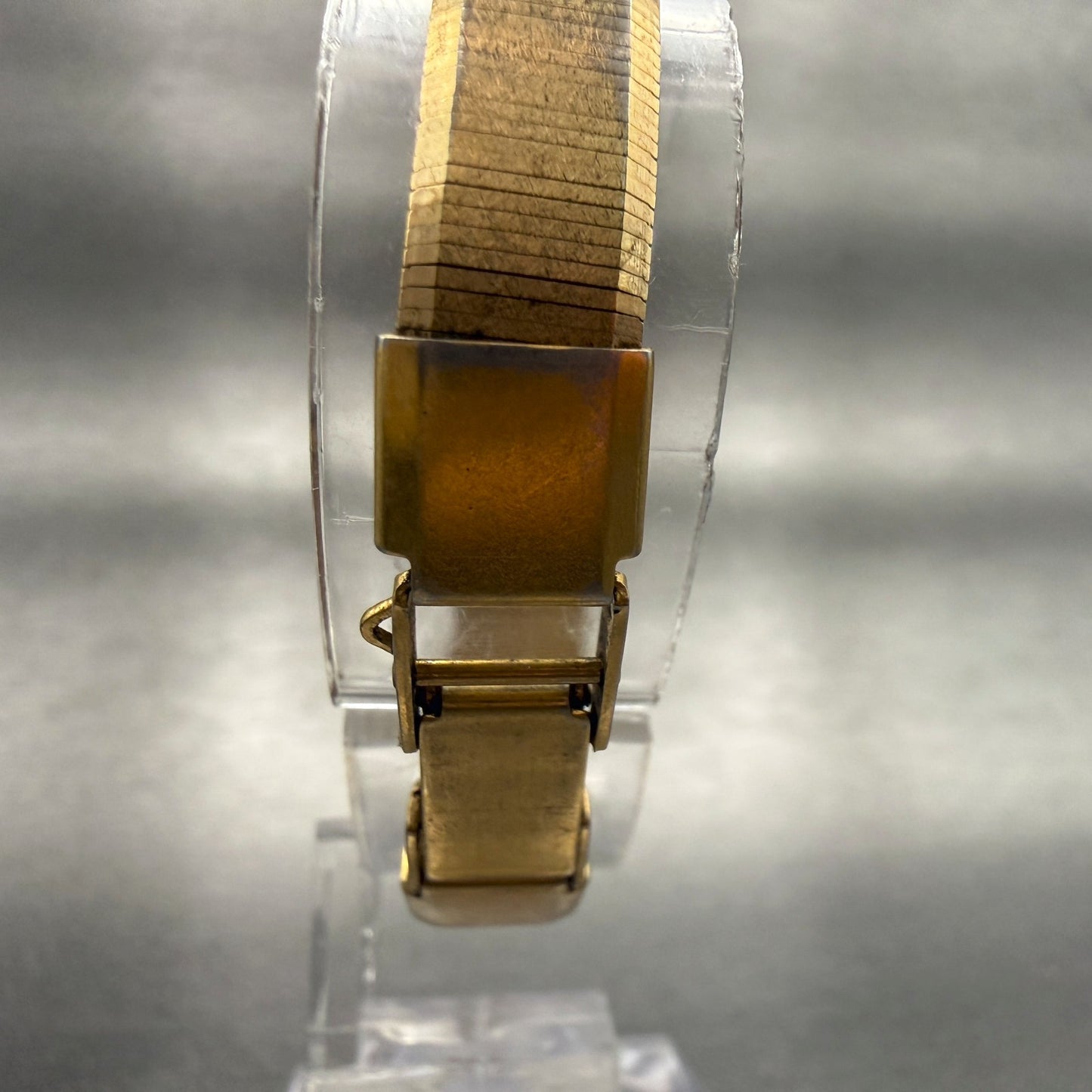 Seiko Watch Women 12mm Gold Dial Gold Tone Rectangle 2E20-5029 New Battery7