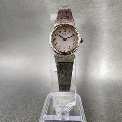 Bulova Watch Women 18mm White Dial Silver Tone Round 91L06 New Battery5
