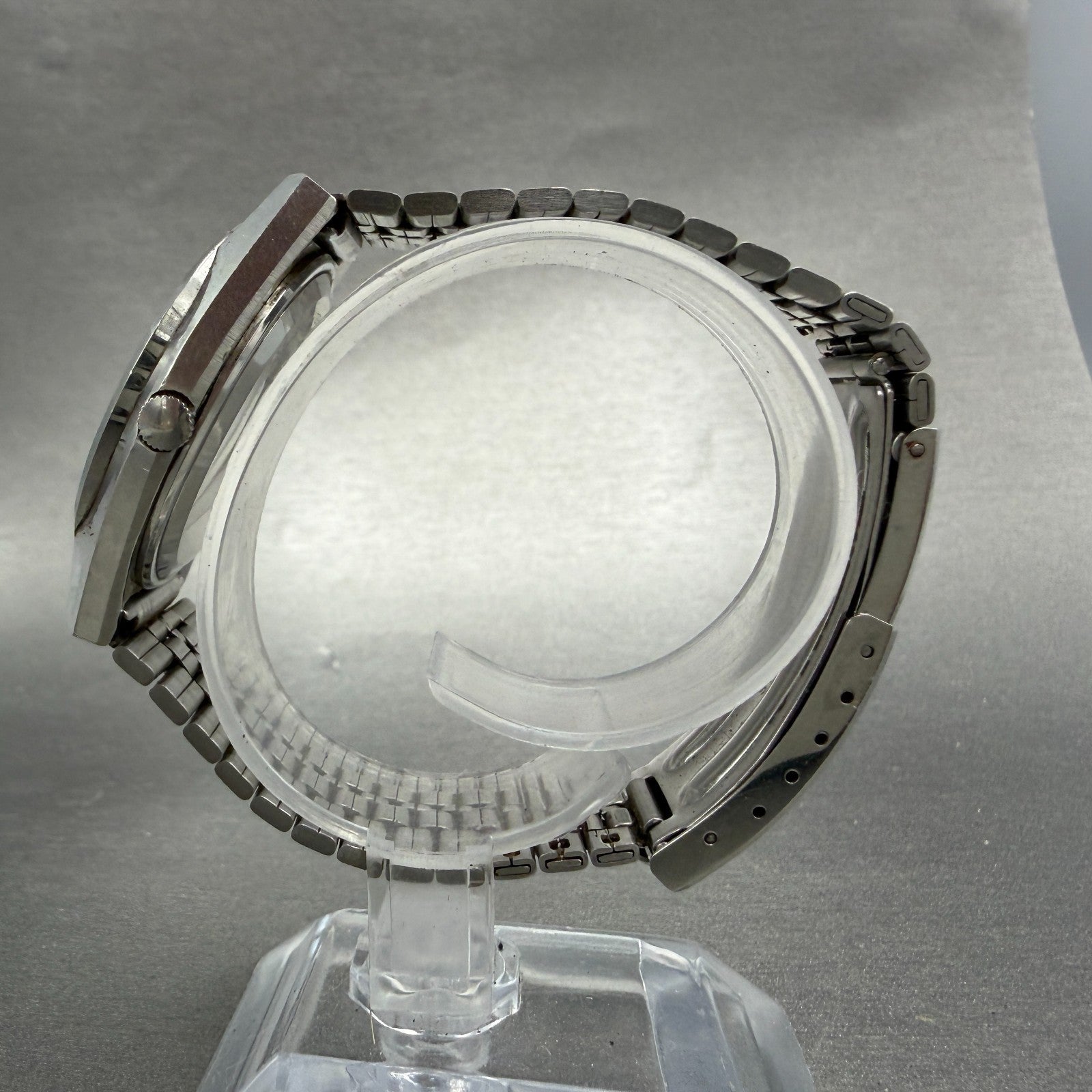 Seiko Type II Watch Men 35mm Silver Dial Silver Tone Daydate 7123-8100 New Batt36